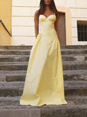 Summer A-Line Fitted Vacation Spaghetti Strap Maxi Dress