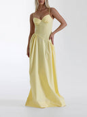 Summer A-Line Fitted Vacation Spaghetti Strap Maxi Dress