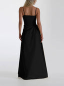 Summer A-Line Fitted Vacation Spaghetti Strap Maxi Dress