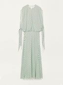 Elegant Striped Print Tie-Cuff Maxi Dress