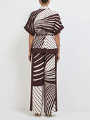 Chic Abstract Stripe Suit Collar Shirt