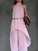 Elegance Casual Elastic Waist Relaxed Trousers