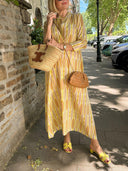 Casual Effortless V-Neck Printed Vacation Maxi Dress