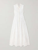 Exquisite Guipure  Raised Floral Lace Maxi Shirt Dress