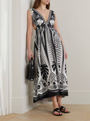 Elegant Open-Back Floral Print Satin Maxi Dress