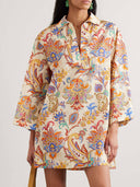 Elegant Paisley Print Loose Mini Dress