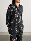 Elegant Floral Print Satin Straight-Leg Pants
