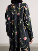Elegant Floral Print Satin Straight-Leg Pants