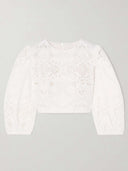 Retro Lace Crochet Embroidered Crop Top