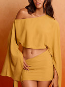 Flowy Asymmetrical Side-Tie Mini Skirt
