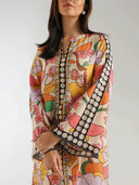 Bohemian Ethnic Print Colorblock Wide-Leg Pants