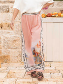 Unique Casual Print Lapel Short Sleeve Button-Down Oversized Shirt