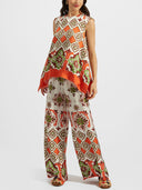 Retro Ethnic Floral Print Tank Top