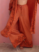 Unique Satin Floral Print Elastic Waist Loose Drawstring Wide Leg Pants