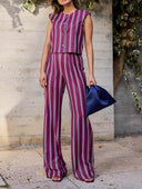 Fashionable Irregular Stripe Print Tank Top