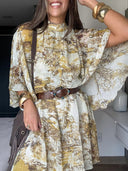Unique Bohemian Print Mini Dress