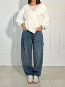 Classic Fashion Balloon Carpenter Shine Denim Jeans
