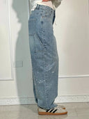 Classic Fashion Balloon Carpenter Shine Denim Jeans