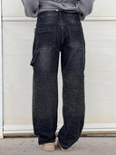 Classic Fashion Balloon Carpenter Shine Denim Jeans