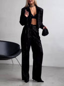 Classic Fashion Sequin High Waist Pocket Pants