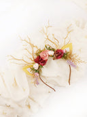Lavender Flower Christmas Reindeer Headband