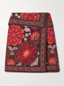 Retro Floral Print Irregular Skirt