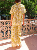 Sunny Flower Print Pocket Overalls