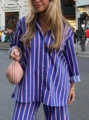 Casual Loose Striped Wide Leg Pants