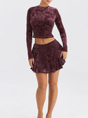 Delicate Floral Print Mini Skirt