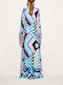 Temperament Printed Hip-hugging Maxi Skirt