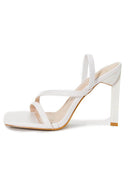 Women's High Heel Elastic Strap Square Toe Sandals