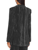 Classic Crushed Velvet Long Sleeve Single Button Blazer