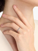 Alternating Blue Sapphire Band Ring