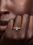 Emerald Cut Pave Ring