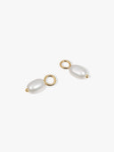 Oval Pearl Hoop Charms