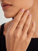 Half Pave Sapphire Band Ring