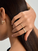 Half Pave Sapphire Band Ring