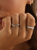 Silver Pave Diamond Signet Ring