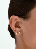 Silver Classic Mini Pave Huggies
