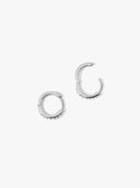 Silver Classic Mini Pave Huggies