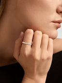 Round Sapphire Half Eternity Ring