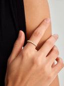Round Sapphire Half Eternity Ring