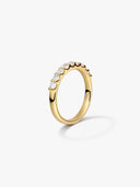 Round Sapphire Half Eternity Ring