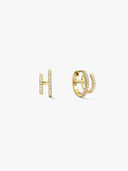 Double Row Pave Huggies