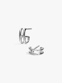 Double Curve Sapphire Huggies
