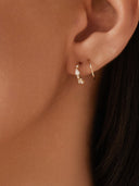 Silver Cascading Sapphire Double Huggies