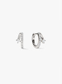 Silver Pave Crystal Illusion Huggies
