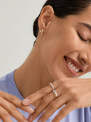 Silver Pave Crystal Illusion Huggies