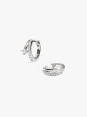 Silver Pave Crystal Illusion Huggies