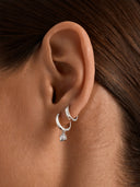 Silver Round Sapphire Drops